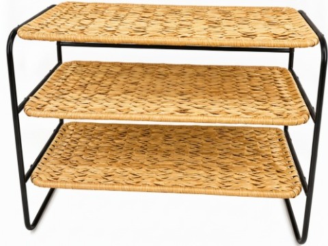Bespoke PE Havana Shoe Rack with 3-Tier Woven Shelf